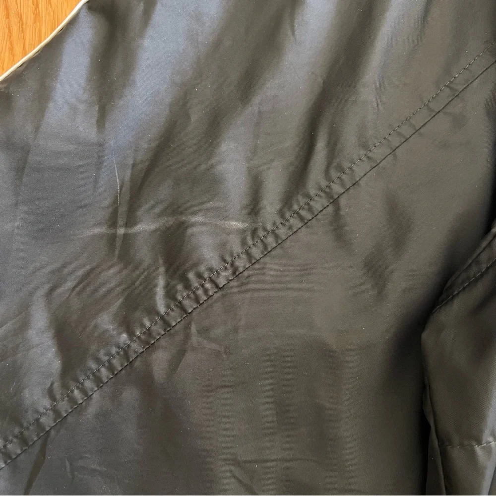 Vintage Adidas Mens Black Windbreaker Full Zip Front Nylon‎ Jacket Size XXL